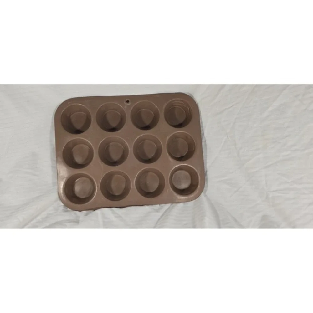 Unbranded Muffin Pan 12 Cup Cupcake Baking Tin Brown Good Non-Stick‎ Metal